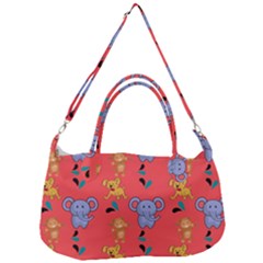 Illustration Elephant Cartoon Animal Monkey Removal Strap Handbag by danenraven