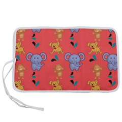 Illustration Elephant Cartoon Animal Monkey Pen Storage Case (s) by danenraven