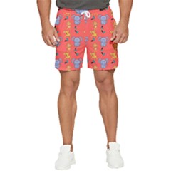 Illustration Elephant Cartoon Animal Monkey Men s Runner Shorts