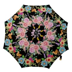 Illustration Bird Flower Floral Background Hook Handle Umbrellas (medium) by danenraven