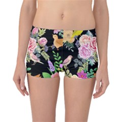 Illustration Bird Flower Floral Background Boyleg Bikini Bottoms by danenraven