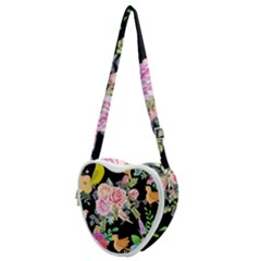 Illustration Bird Flower Floral Background Heart Shoulder Bag by danenraven