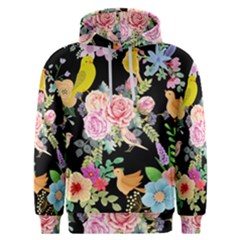 Illustration Bird Flower Floral Background Men s Overhead Hoodie by danenraven