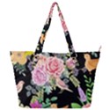 Illustration Bird Flower Floral Background Full Print Shoulder Bag View1