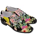 Illustration Bird Flower Floral Background Women Heeled Oxford Shoes View3