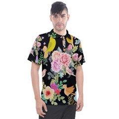 Illustration Bird Flower Floral Background Men s Polo Tee by danenraven