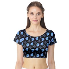 Illustration Pattern Design Home Short Sleeve Crop Top