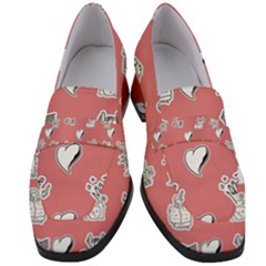 Stickers Hobbies Hearts Reading Women s Chunky Heel Loafers by danenraven