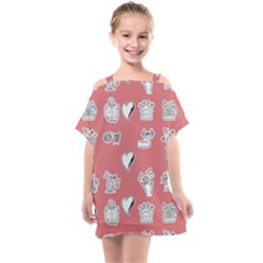 Stickers Hobbies Hearts Reading Kids  One Piece Chiffon Dress by danenraven