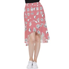 Stickers Hobbies Hearts Reading Frill Hi Low Chiffon Skirt by danenraven