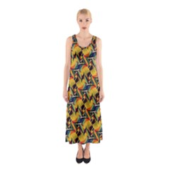 Illustration Geometric Pattern Colorful Pattern Sleeveless Maxi Dress by danenraven