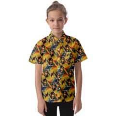 Illustration Geometric Pattern Colorful Pattern Kids  Short Sleeve Shirt by danenraven