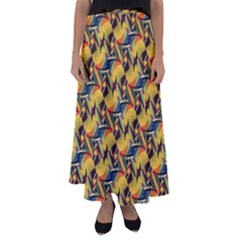 Illustration Geometric Pattern Colorful Pattern Flared Maxi Skirt by danenraven