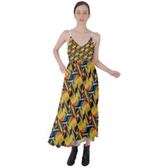 Illustration Geometric Pattern Colorful Pattern Tie Back Maxi Dress by danenraven