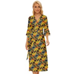 Illustration Geometric Pattern Colorful Pattern Midsummer Wrap Dress by danenraven