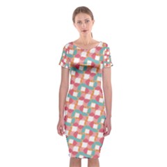 Patchwork Pastel Pattern Art Classic Short Sleeve Midi Dress by danenraven