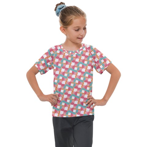 Patchwork Pastel Pattern Art Kids  Mesh Piece Tee by danenraven