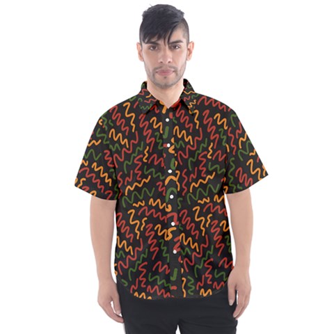 African Abstract  Men s Short Sleeve Shirt by ConteMonfrey