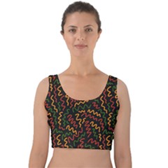 African Abstract  Velvet Crop Top by ConteMonfrey