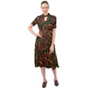 African Abstract  Keyhole Neckline Chiffon Dress View1