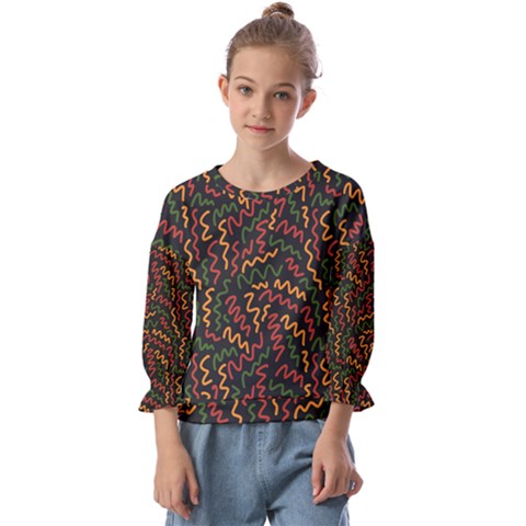 African Abstract  Kids  Cuff Sleeve Top by ConteMonfrey