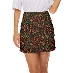 African Abstract  Mini Front Wrap Skirt by ConteMonfrey