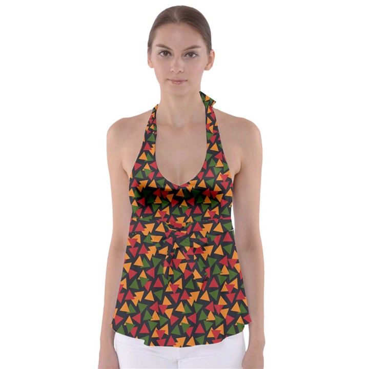 African Triangles  Babydoll Tankini Top