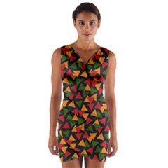 African Triangles  Wrap Front Bodycon Dress by ConteMonfrey