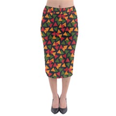 African Triangles  Midi Pencil Skirt by ConteMonfrey