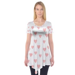 Small Cute Hearts Short Sleeve Tunic  by ConteMonfrey