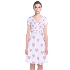 Small Cute Hearts Short Sleeve Front Wrap Dress by ConteMonfrey