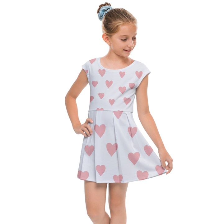 Small Cute Hearts Kids  Cap Sleeve Dress