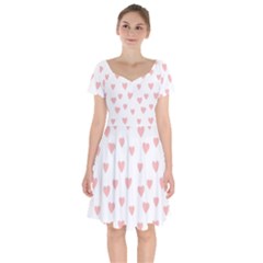 Small Cute Hearts Short Sleeve Bardot Dress by ConteMonfrey