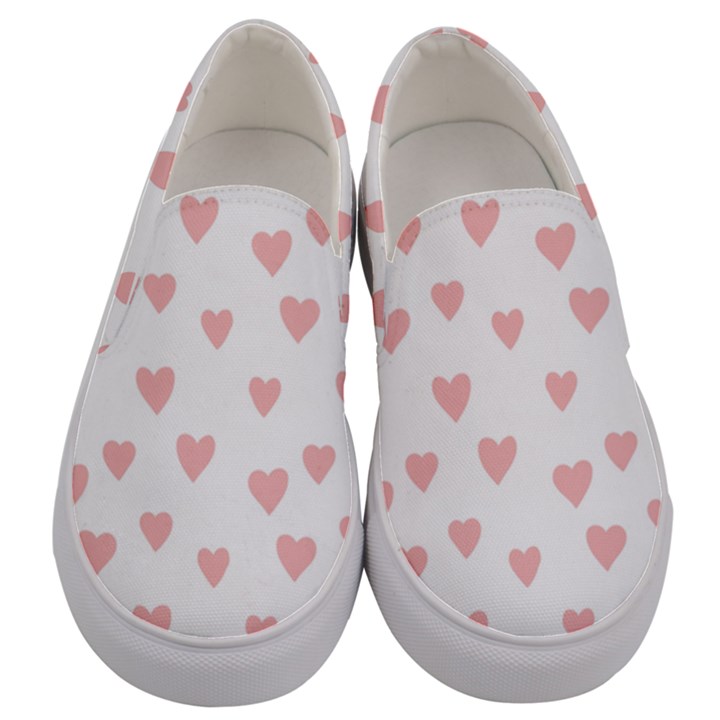 Small Cute Hearts Men s Canvas Slip Ons