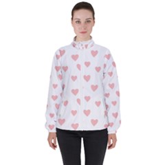 Small Cute Hearts Women s High Neck Windbreaker by ConteMonfrey