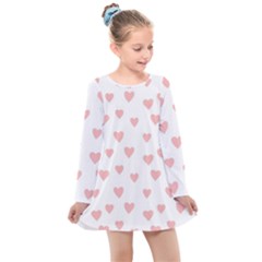 Small Cute Hearts Kids  Long Sleeve Dress by ConteMonfrey