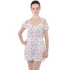 Small Cute Hearts Ruffle Cut Out Chiffon Playsuit by ConteMonfrey