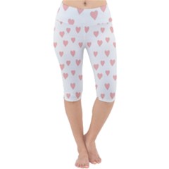 Small Cute Hearts Lightweight Velour Cropped Yoga Leggings by ConteMonfrey