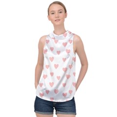 Small Cute Hearts High Neck Satin Top by ConteMonfrey