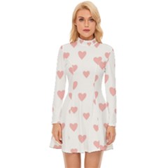 Small Cute Hearts Long Sleeve Velour Longline Dress by ConteMonfrey