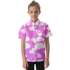 Purple Clouds  Kids  Short Sleeve Shirt