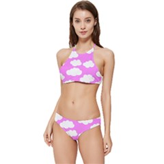 Purple Clouds  Banded Triangle Bikini Set