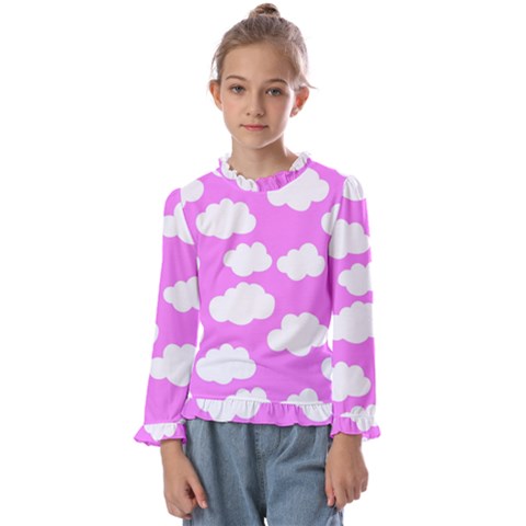 Purple Clouds  Kids  Frill Detail Tee by ConteMonfrey