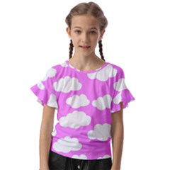 Purple Clouds  Kids  Cut Out Flutter Sleeves