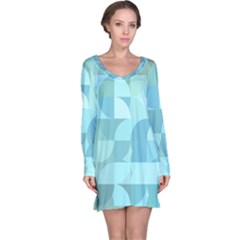 Geometric Ocean  Long Sleeve Nightdress by ConteMonfrey