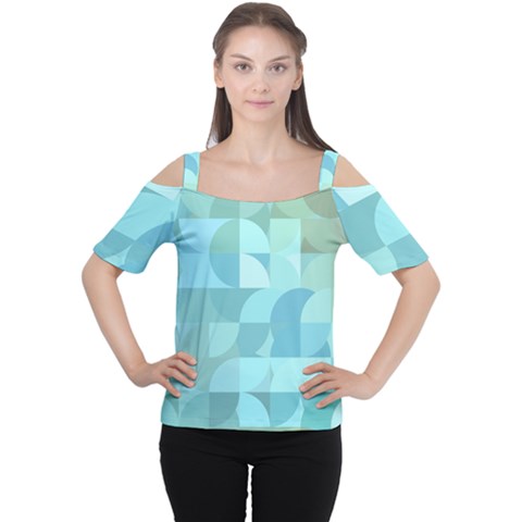 Geometric Ocean  Cutout Shoulder Tee by ConteMonfrey