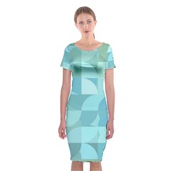 Geometric Ocean  Classic Short Sleeve Midi Dress by ConteMonfrey