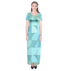 Geometric Ocean  Short Sleeve Maxi Dress by ConteMonfrey