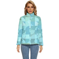 Geometric Ocean  Women s Puffer Bubble Jacket Coat by ConteMonfrey