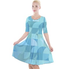 Geometric Ocean  Quarter Sleeve A-line Dress by ConteMonfrey